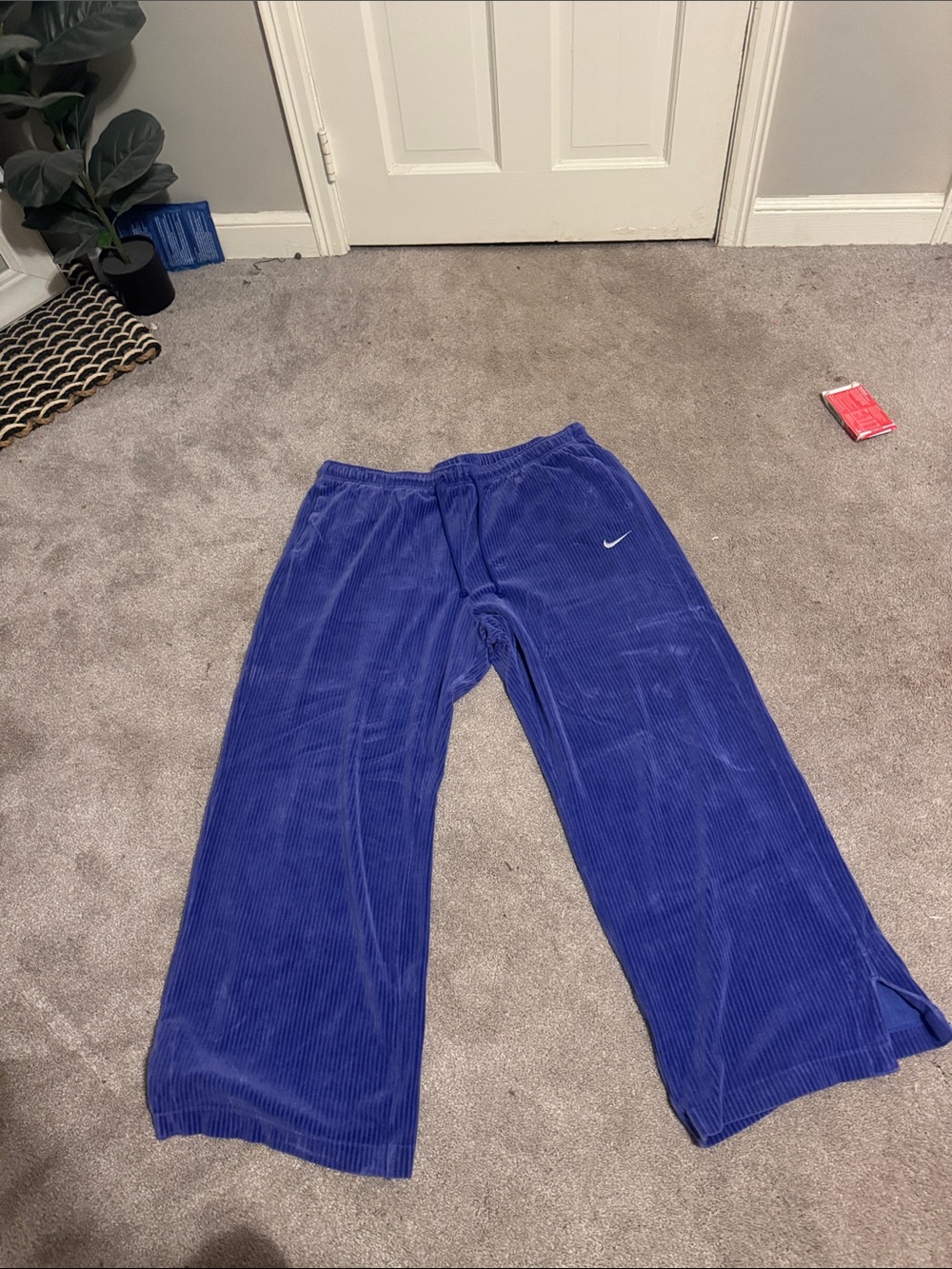 Nike Royal Blue Corduroy Wide-Leg Pants